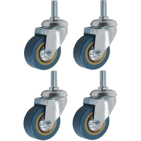 Confezione da 4 ruote girevoli per mobili da 360°, 75 mm, M10, per impieghi gravosi (1/5)