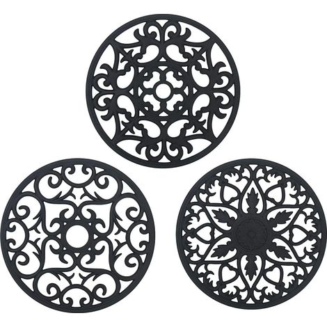 Dessous de Plat Silicone, 3PCS Anti-dérapant Multifonction Repose-cuillère Dessous de Verre de Cuisine Tapis de Table pour Cuisine et Salle à Manger