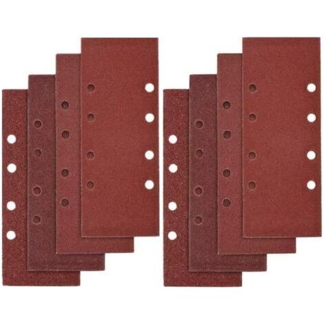 40 feuilles de papier de verre 93x185 mm adaptées pour 8 trous de grains abrasifs P40, P60, P80, P100 (1/4)