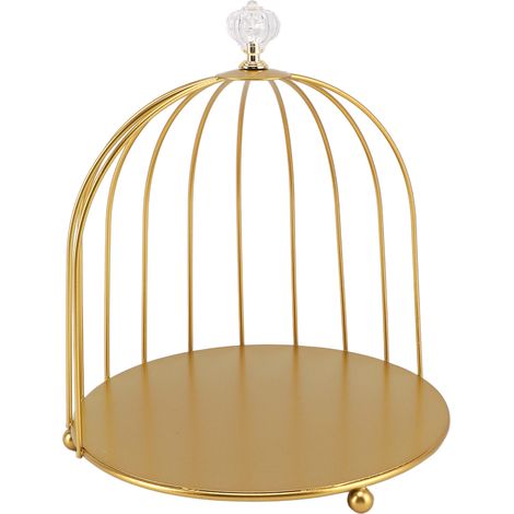 Organisateur de cosmétiques en forme de cage à oiseaux, doré, gain de place, en fer, unique et multifonctionnel, présentoir à maquillage pour salle de bain, simple couche (1/5)