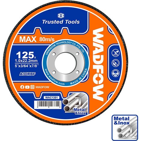 Disco da taglio ultrasottile WADFOW 115 mm, 1 mm, ossido di alluminio, elevata durata