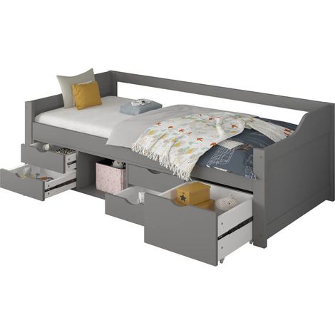 HOME DELUXE - Letto per bambini COSMOS con cassetti Colore: Grigio, Dimensioni: 90 x 200 cm (1/5)