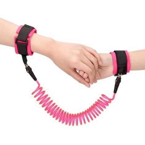Laisse de ceinture de poignet anti-perte de 2,5 m pour enfants, laisse de sécurité en câble élastique rotatif à 360 ° pour bébé et tout-petit (rose), Ensoleillé (1/5)
