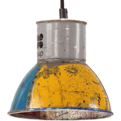 vidaXL Lámpara colgante industrial redonda multicolor E27 25 W 17 cm (1/2)
