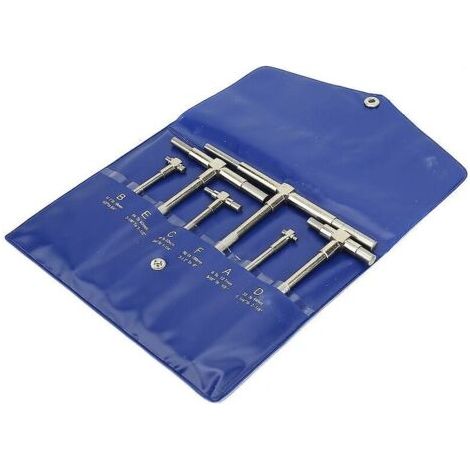 6pcs / set Jeu de jauges télescopiques 8-150mm Jauge de diamètre intérieur réglable Nickel T-bore Hole Jauge Plaqué Tête Carrée Jauge Télescopique Micromètre Measurin (1/4)