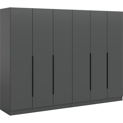 Kopenhagen Kleiderschrank 6 Türen Anthrazit.
