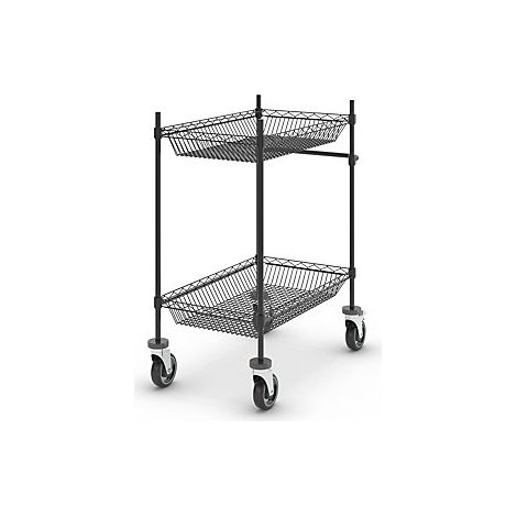 kaiserkraft  Carrello di servizio in griglia metallica  nero 