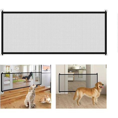 Barrière en Maille pour Chien, Barriere de Securite Chien 180 x 72 cm Barriere Animaux sans Percage Barrière de Sécurité pour Les Escaliers Couloirs Portes, Noir, 1 Pièces (1/5)