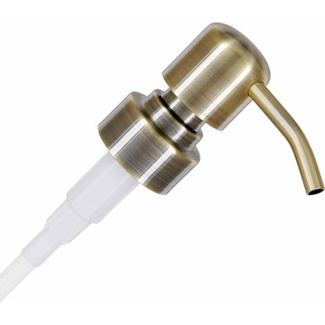 Bomba de repuesto de acero inoxidable con rosca de 28 mm, acabado bronce vintage 'Zagreb', compatible con dispensadores de líquidos reciclados.