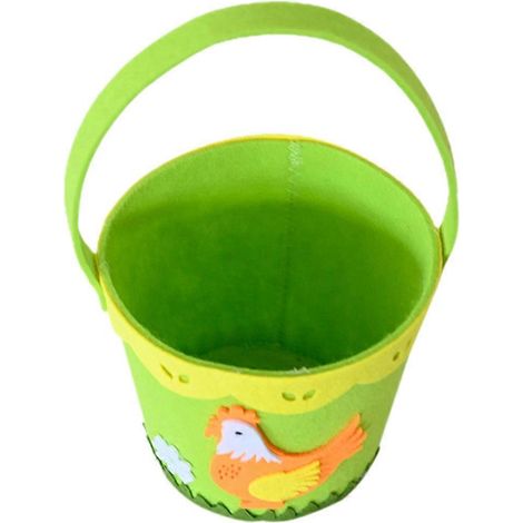 Panier de Pâques en tissu non tissé, panier de rangement portatif à motifs de dessins animés, panier pour œufs (1/5)