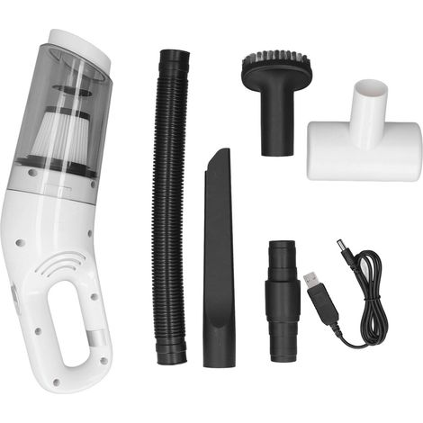 Aspirateur de Voiture Sans Fil Puissant, Nettoyage en Profondeur, Portable et Blanc (1/5)