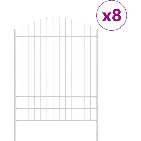 Maison Exclusive - Gartenzaun 8 pcs Weiß 170 x 225 cm Pulverbesch