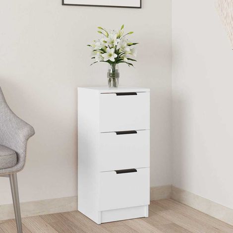 Buffet - Armoire de rangement Enfilade Blanc 30x30x70 cm Bois d'ingénierie BV918838 - BonneVie (1/5)