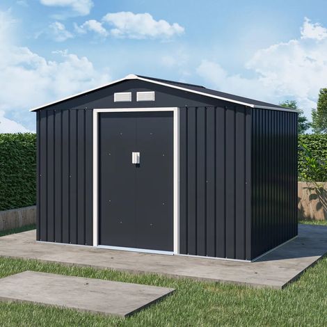 Casetta da giardino in acciaio zincato grigio scuro 2 77x1 95x1 93 m 65kg 4 8 metri quadri