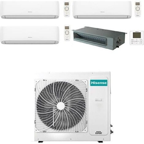 Klimaanlage Hisense Hi Comfort WiFi + Ductable R32 Split-Inverter-Panels 7000 + 7000 + 9000 + 18000 BTU mit E.U. 5AMW105U4RQC Klasse A++/A+