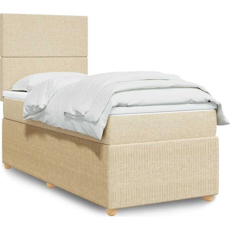 Boxspringbett mit Matratze Creme 80x200 cm Stoff (1/5)