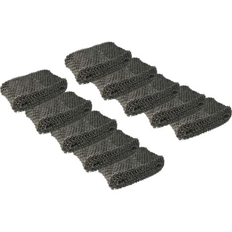 vhbw 10x filtri compatibile con Philips HU4811, HU4811/10, HU4803, HU4803/01, HU4801, HU4801/01 umidificatori, purificatori d'aria - In spunlace, grigio