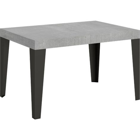 Table à manger extensible Flavio 2 rallonges épaisses 130 à 234 cm 4 pieds-Gris ciment-4 pieds-2 rallonges épaisses-130 à 234 cm (1/5)