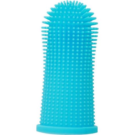 Blaue Hundezahnbürste 2,3 x 2,3 x 5 cm, 1 x 360-Grad-Zahnbürste für Katzen und Hunde, Zahnreinigung, Fingerzahnbürste (1/4)