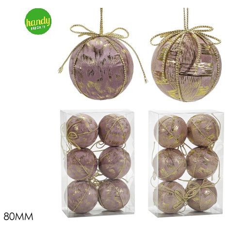 Set sfere natalizie General Trade Rosa Ø80mm 6pz