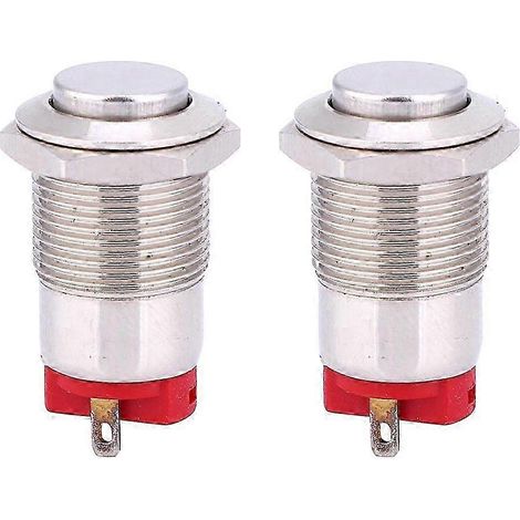 12-mm-Drucktaster aus wasserdichtem Metall, 2 Stück, 2-poliger Verriegelungsschalter, Unterputzmontage, Elektronikzubehör (1/3)