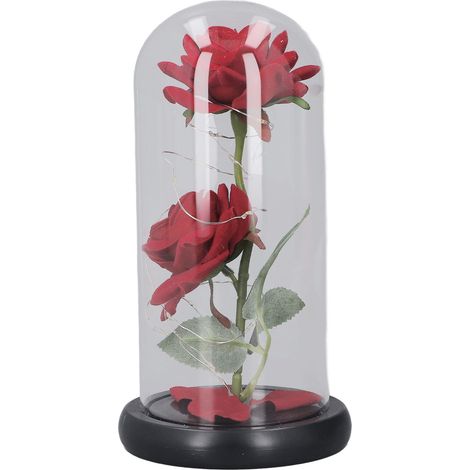 Lampe LED Rose en Verre Lumière Décorative 2 pièces pour Anniversaire Maman (1/5)