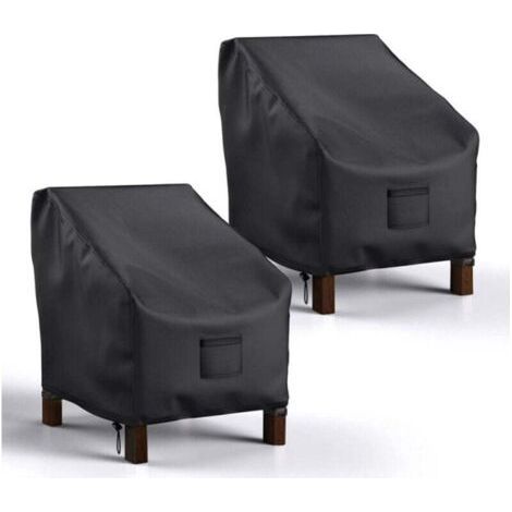 2-Piece Garden Chair Cover, Protective Chair Cover, Outdoor Garden Armchair Cover, 2100d Oxford Fabric Chair Protector, Waterproof, Windproof, Cold Resistant