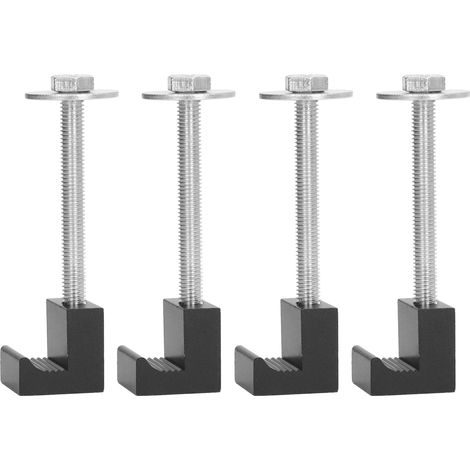 Ensemble de 4 fixations en forme de J pour boîte à outils de camionnette, robustes, en aluminium, sans perçage (1/5)