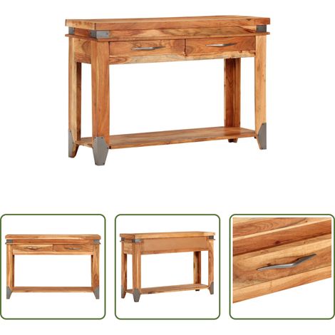Bois d'acacia - Table console 110x34x74 cm Bois d'acacia massif (1/5)