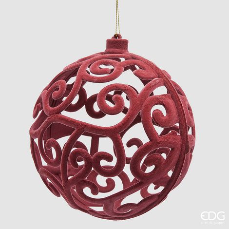EDG Enzo De Gasperi Pallina di Natale Antique Pink in Velluto Ø15 cm – Decorazione Natalizia (1/2)