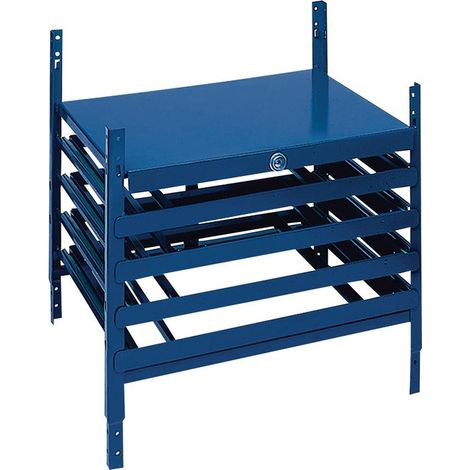 Elemento de cajón LOGS 220 H520xW540xF390mm 4 cajones cerrables para cajas azul
