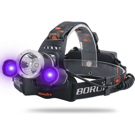Lampe Frontale LED 3000 Lumens Rechargeable Noire pour Activités Nocturnes Pêche Chasse Détection Fuites Huile CVC Taches Urine Animaux-AUTRES (1/5)