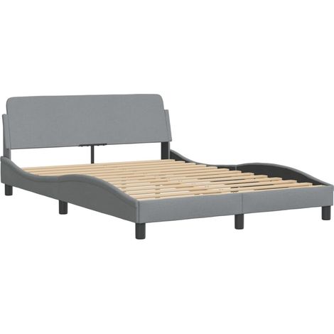 vidaXL Cadre de lit Dover gris clair 120x200 cm tissu (1/5)