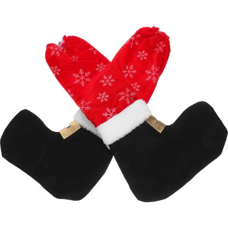Lot de 2 housses de pieds de chaise de Noël avec motif Père Noël (1/5)