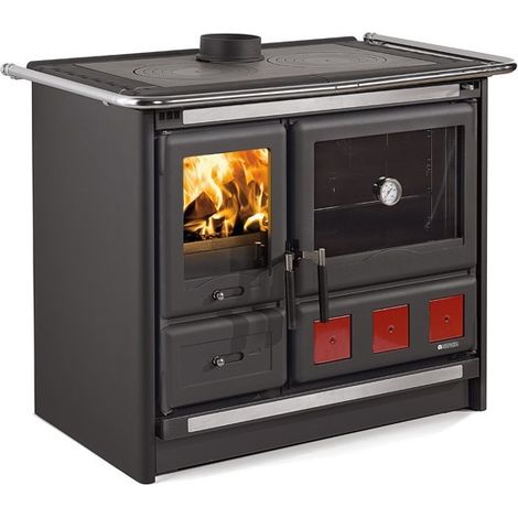 Nordica – Cuisinière à bois 11 kW – Four 78 L en acier émaillé – Raccordable 120 mm – Volume de chauffe 315 m³ – Système de post-combustion (1/8)