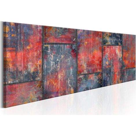 Tableau Imprimé "Metal Mosaic : Red" 45 x 135 cm (1/2)