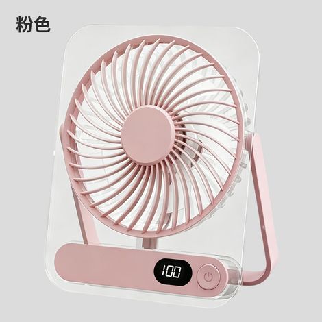 Rose – Ventilateur de bureau pliable ultra-plat (ABS) – Câble USB – Flux d'air puissant, silencieux, mural et pliable – Adapté pour la maison, le bureau et l'extérieur (1/4)