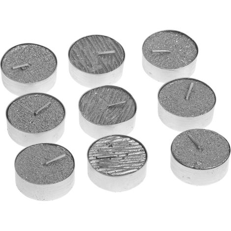 Lot de 9 Bougies Chauffe plat Argent pailleté D 3.8 cm - Feeric Christmas (1/2)