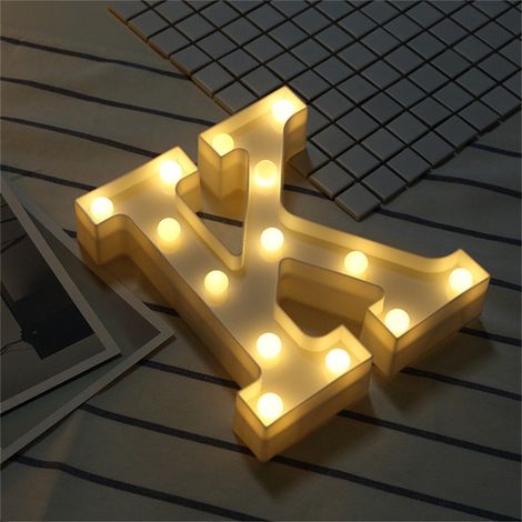 Lampe LED lumineuse avec 26 lettres, chiffres et symbole « & » en forme de cœur, idéale pour les mariages, les fêtes à la maison ou les bars. Décoration parfaite pour les mariages, les fêtes et les va (1/5)
