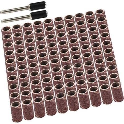 Kit de tambour ponçage 102 pièces avec mandrin, bandes abrasives grain 80100120 for le meulage et polissage des métaux, accessoires outils rotatifs - (1/5)