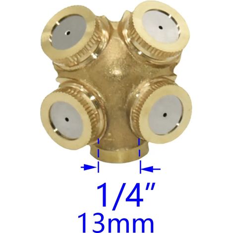 Buse de pulvérisation en laiton (1I4 x 4 trous) pour arrosage de jardin, 1/2/3/4 trous, pour pulvérisation de pesticides. (1/5)