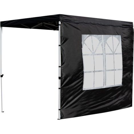 Laterales Individuales Carpas Plegables - Lateral con Ventana Inglesa 3 Metros Master para Carpas 3x2 - Negro
