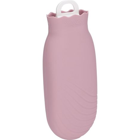 Bouillotte en silicone peluche 550 ml, motif dessin animé mignon, anti-fuite et anti-explosion, violette (1/5)