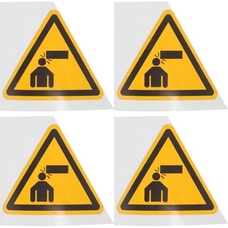 Panneaux D'avertissement « Attention la Tête » en Pvc Jaune, Autocollants Triangulaires Haute Visibilité pour Murs et Machines en Entrepôts et Postes de Travail, Lot de 4 (1/5)