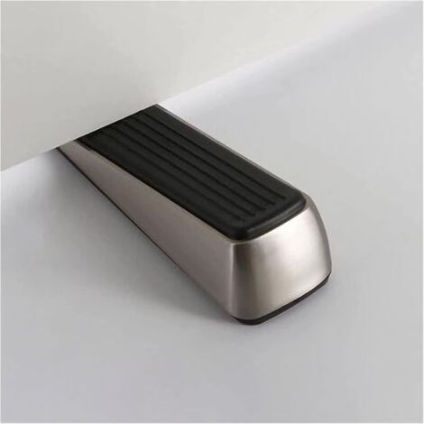 Le butoir de porte en caoutchouc est fabriqué en alliage de zinc et en caoutchouc, anti-rayures et antidérapant (argent brossé) (1/4)