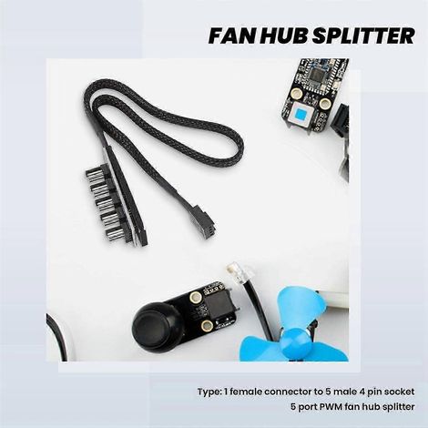 Cable de alimentación del ventilador del enfriador de la caja del host de la PC, 1 hembra a 5 machos, cable divisor del concentrador del ventilador del conector de 4 pines para 4 pines P