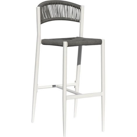 Sgabello con seduta e schienale in twist wicker grigio MALIGI HOME MG/VERMIGLIO Grigio
