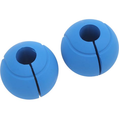 Paar verdickte, rutschfeste, kugelförmige Silikongriffe für gebogene Hanteln, ideal für massives Arm- und Muskeltraining, blau (1/5)