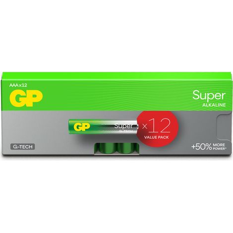 Gp Super Alcaline Batterie AAA/LR03 Pack da 12 - Gp