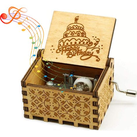 Boîtes à musique en bois, boîte à musique vintage en bois gravée au laser, motif soleil, cadeau idéal pour un anniversaire, Noël ou la Saint-Valentin.